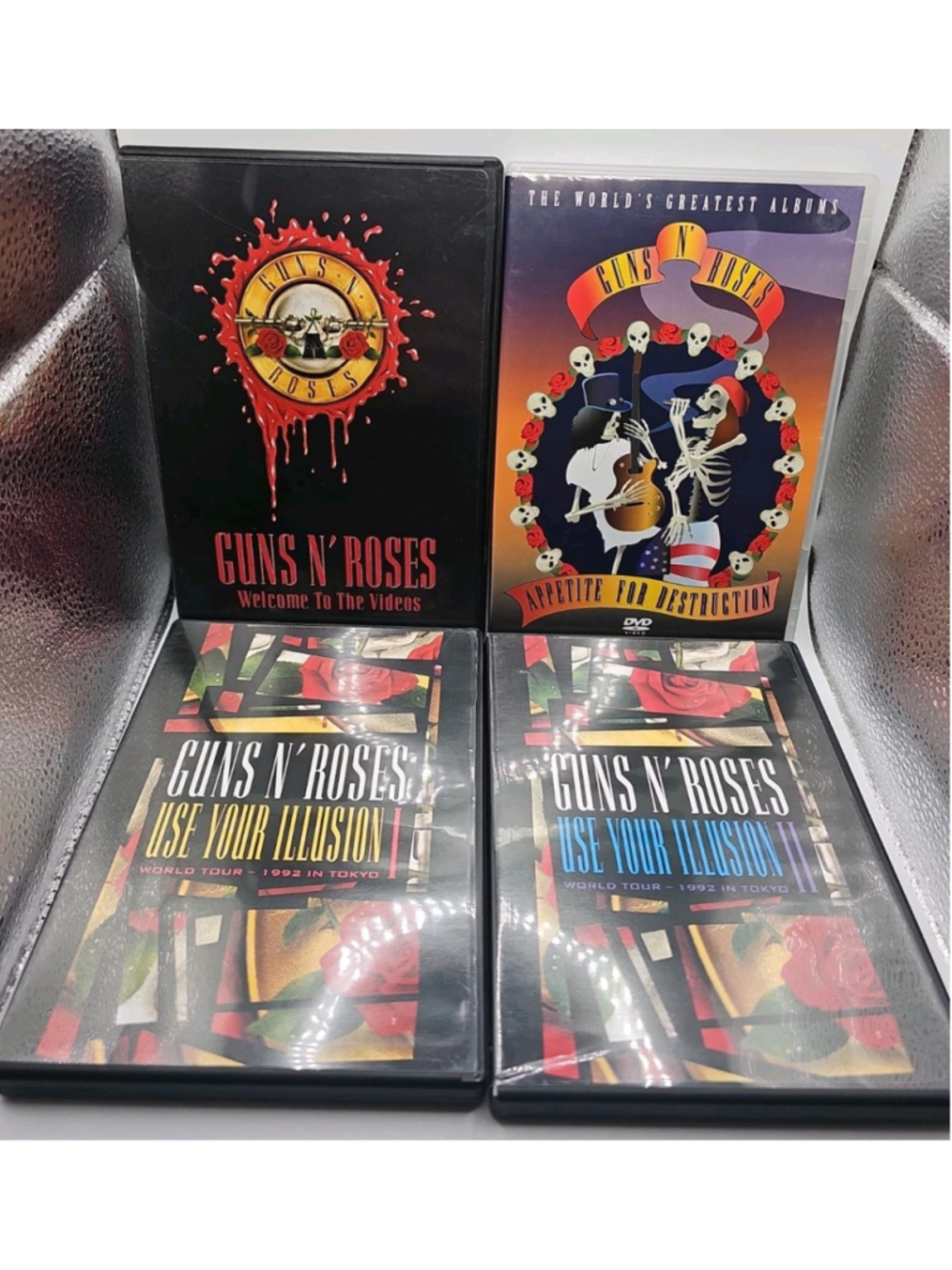 4 Guns N' Roses DVD's Use Your Illusion I II Appetite For Destruction WTT Videos